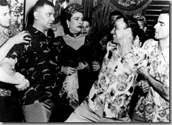 Breaking up the brawl between Ernest Borgnine and Frank Sinatra in "From Here to Eternity", bith men wearing aloha shirts