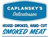 Caplansky's delicatessen logo: "Caplansky's Delicatessen. House-smoked, hand-cut smoked meat"